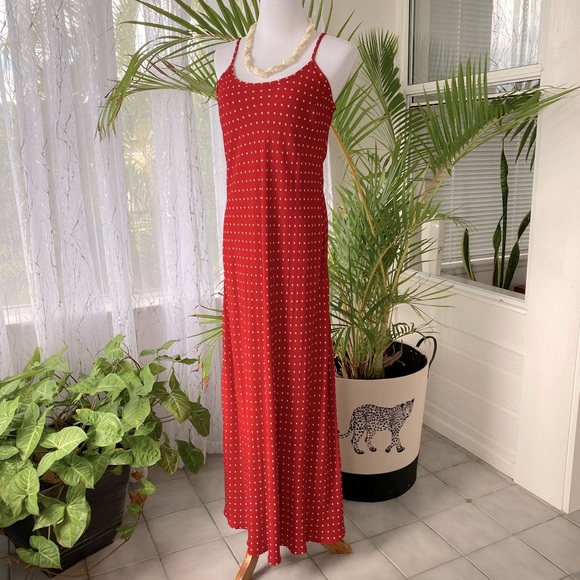 Karen Kane Dresses & Skirts - Red white Polka Dot Sleeveless Maxi
